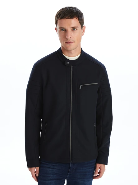 LCW Vision Lacivert Slim Fit Biker Yaka Erkek Ceket ürün görseli 1