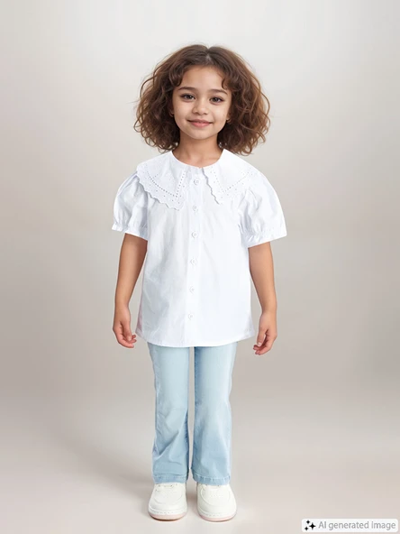 LCW Kids İndigo Beli Lastikli Basic Kız Bebek Jean Pantolon ürün görseli 1