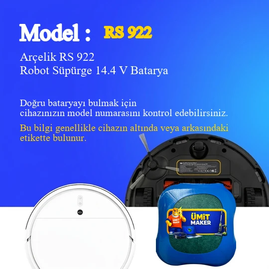 Arçelik RS 922 Robot Süpürge 6400 mAh Batarya - Resim 2