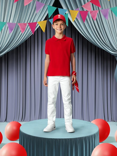 LCW Kids Kırmızı Polo Yaka Erkek Çocuk Tişört ürün görseli 1