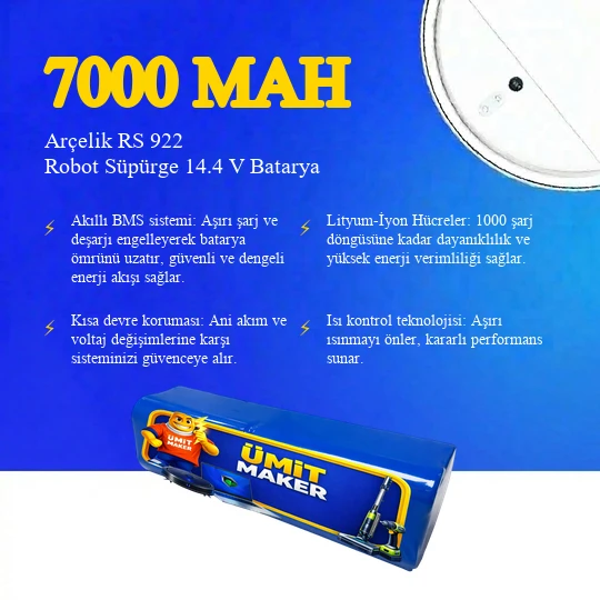 Arçelik RS 922 Robot Süpürge 7000 mAh Batarya - Resim 3