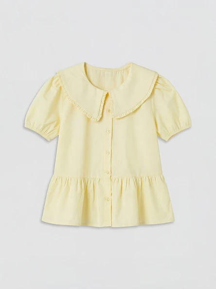 LCW Kids Sarı Bebe Yaka Kız Çocuk Gömlek ürün görseli 1