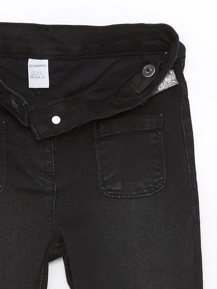 LCW Kids Siyah Basic Kız Bebek Jean Pantolon - Resim 3
