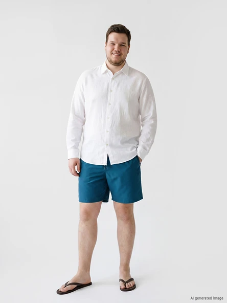 LCW SWIMWEAR Petrol Kısa Boy Erkek Deniz Şortu ürün görseli 1