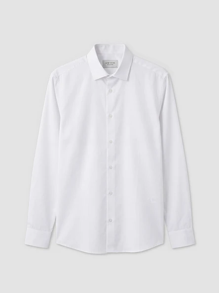LCW Vision Beyaz Slim Fit Erkek Basic Gömlek - Resim 5