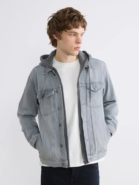 LCW Jeans Gri Standart Kalıp Erkek Jean Ceket ürün görseli 1