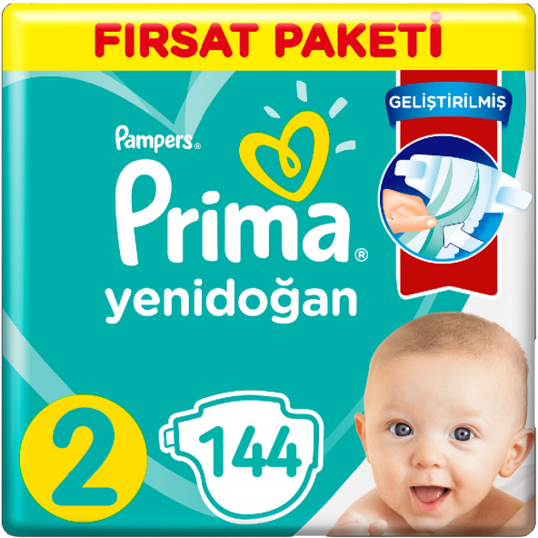 Prima Bebek Bezi 2 Beden Yenidoğan Fırsat Paketi (2*72) 144 Adet ürün görseli 1