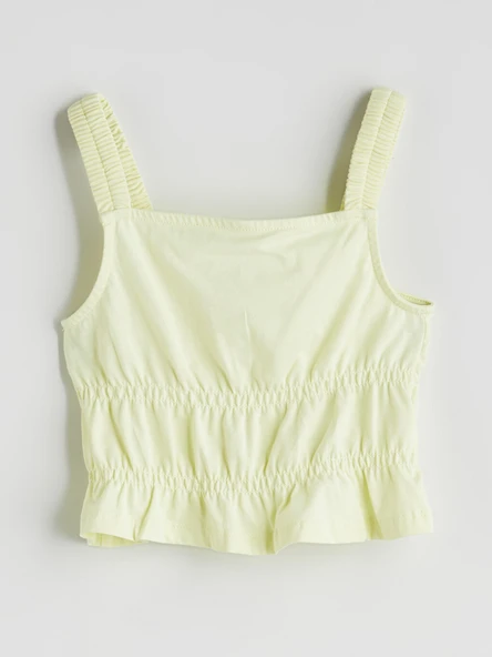 LCW Kids Yeşil Kare Yaka Kız Çocuk Crop Bluz ürün görseli 1