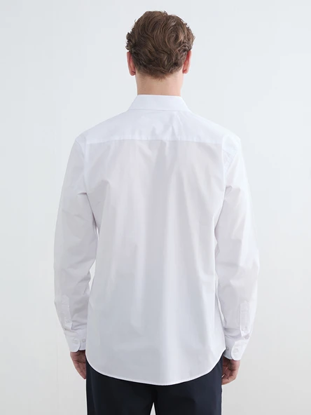 LCW Vision Beyaz Slim Fit Erkek Basic Gömlek - Resim 4
