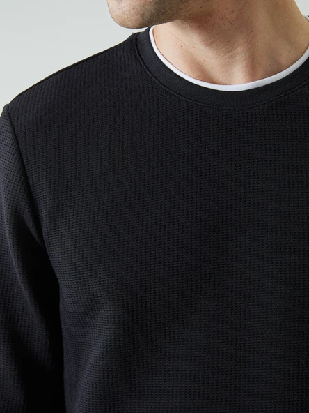 LCWAIKIKI Classic Siyah Sweatshirt - Resim 3