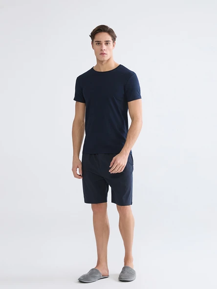 LC WAIKIKI Lacivert Slim Fit İnce Basic Tişört - Resim 2