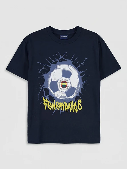 LCW Kids Lacivert Bisiklet Yaka Fenerbahçe Baskılı Erkek Çocuk Tişört ürün görseli 1