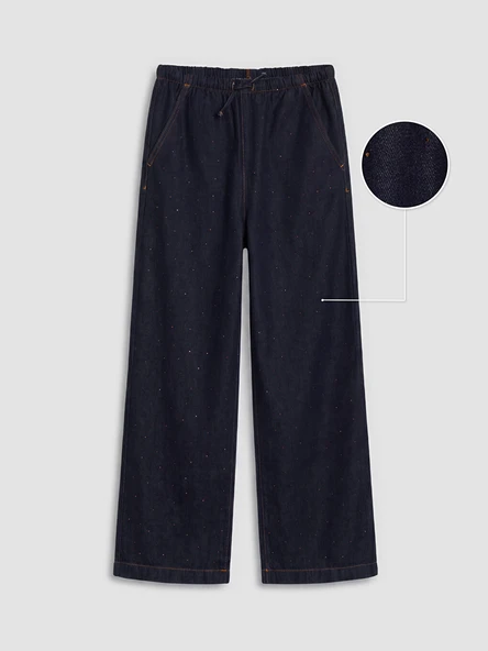 LCW Kids İndigo WideLeg Taşlı Kız Çocuk Jean Pantolon ürün görseli 1