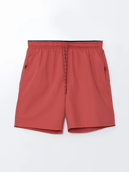 LCWAIKIKI Classic Kırmızı Kısa Boy Basic Erkek Deniz Şortu - Resim 5