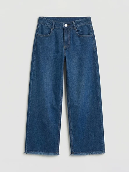 LC WAIKIKI İndigo Wideleg Kız Çocuk Jean Pantolon ürün görseli 1