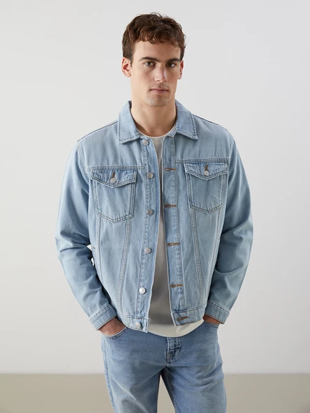 LCW Jeans İndigo Standart Kalıp Erkek Jean Ceket ürün görseli 1