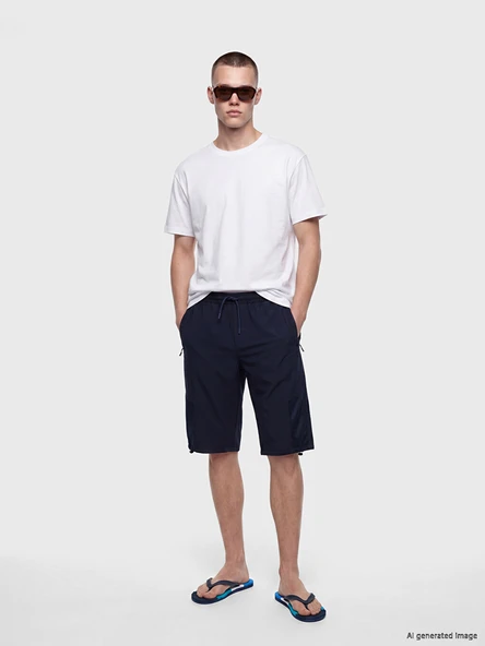 LCW SWIMWEAR Lacivert Diz Hizası Boy Regular Fit Erkek Deniz Şortu ürün görseli 1