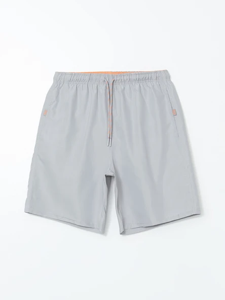 LCWAIKIKI Classic Gri Kısa Boy Basic Erkek Deniz Şortu - Resim 5