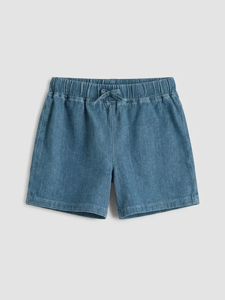LC WAIKIKI İndigo Beli Lastikli Kız Çocuk Jean Şort ürün görseli 1