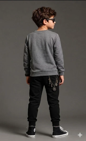Erkek Çocuk Antrasit Sweatshirt - Resim 3