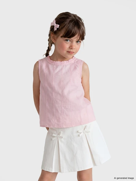 LCW Kids Pembe Fırfır Detaylı Kız Çocuk Bluz ürün görseli 1