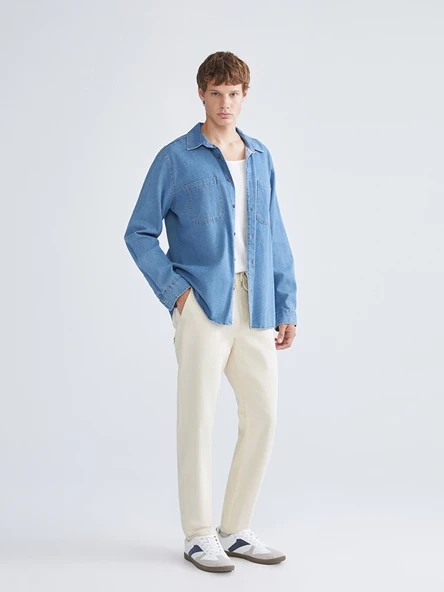 LCW Jeans Ekru Loose Fit Erkek Jean Pantolon ürün görseli 1