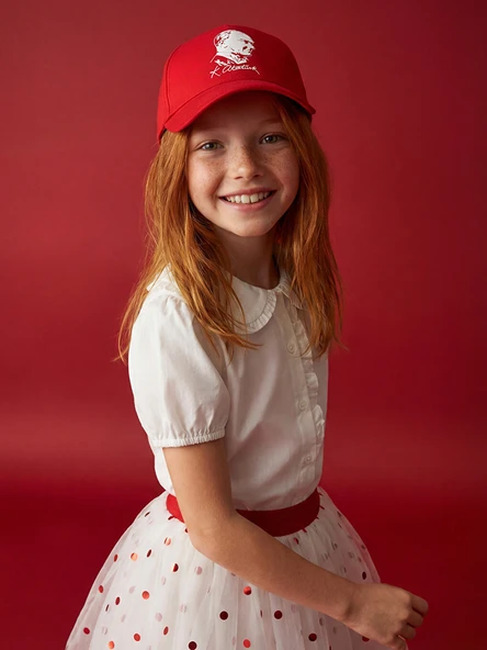 LCW Kids Beyaz Fırfırlı Bebe Yaka Poplin Kız Çocuk Gömlek ürün görseli 1