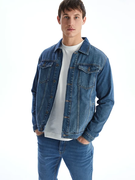LCW Jeans İndigo Standart Kalıp Erkek Jean Ceket ürün görseli 1