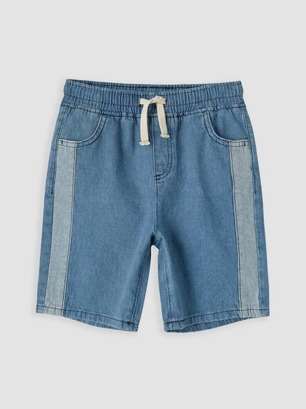 LCW Kids İndigo Beli Lastikli Erkek Çocuk Jean Şort ürün görseli 1