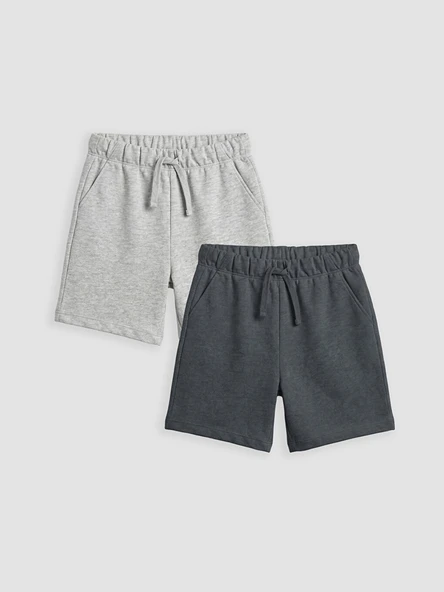 LCW Kids Gri Beli Lastikli Erkek Çocuk Şort 2'li ürün görseli 1
