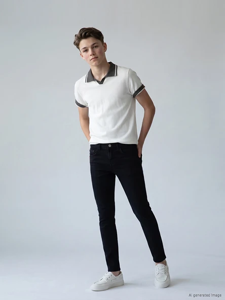 LCW Kids Siyah Super Skinny Fit Erkek Çocuk Jean Pantolon ürün görseli 1