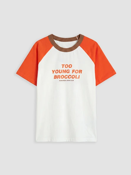LCW Kids Beyaz Bisiklet Yaka Slogan Baskılı Erkek Çocuk Tişört ürün görseli 1