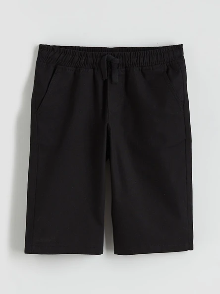 LC WAIKIKI Siyah Beli Lastikli Gabardin Erkek Çocuk Şort ürün görseli 1