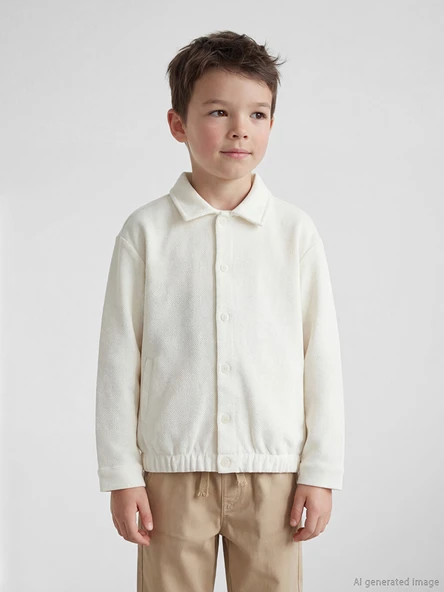 LCW Kids Beyaz Uzun Kollu Erkek Çocuk Gömlek ürün görseli 1