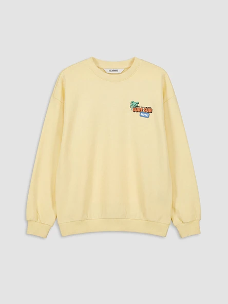 LCW Kids Sarı Bisiklet Yaka Baskılı Erkek Çocuk Sweatshirt ürün görseli 1