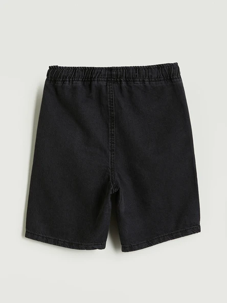 LCW Kids Gri Basic Cepli Erkek Çocuk Jean Şort - Resim 3