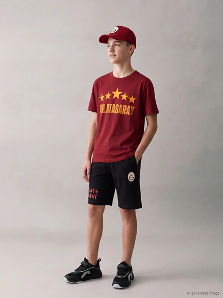 LCW Kids Siyah Galatasaray Baskılı Erkek Çocuk Şort ürün görseli 1