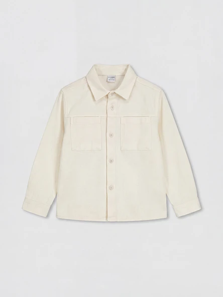 LCW Kids Bej Gabardin Erkek Çocuk Gömlek ürün görseli 1