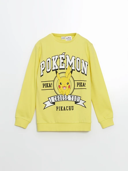 LCW Kids Sarı Bisiklet Yaka Pikachu Baskılı Erkek Çocuk Tişört ürün görseli 1