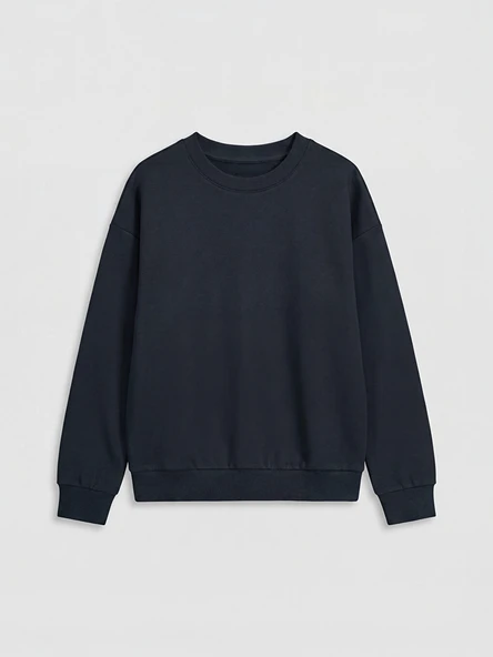 LCW Vision Lacivert Bisiklet Yaka Erkek Çocuk Soft Touch Sweatshirt ürün görseli 1