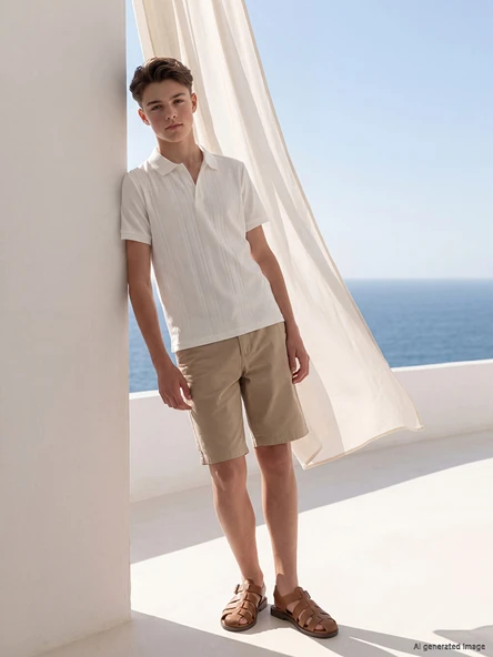 LCW Kids Bej Erkek Çocuk Gabardin Şort ürün görseli 1