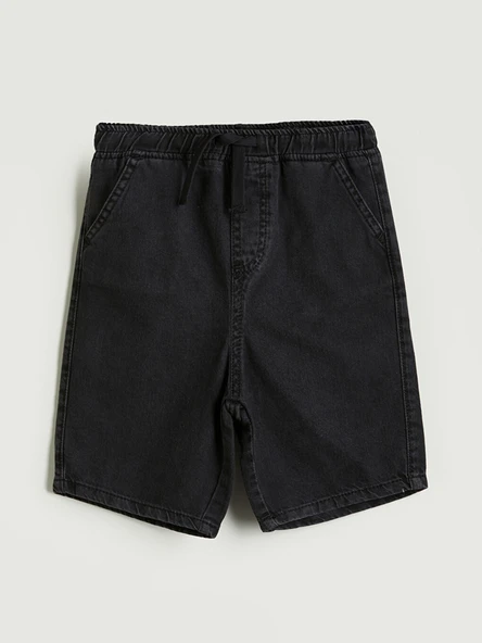 LCW Kids Gri Basic Cepli Erkek Çocuk Jean Şort ürün görseli 1