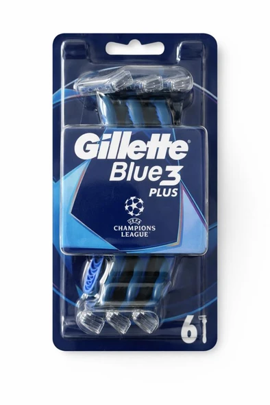 Gillette Blue 3 Plus UEFA Champions League Özel Seri Tıraş Bıçağı 6’lı Paket ürün görseli 1