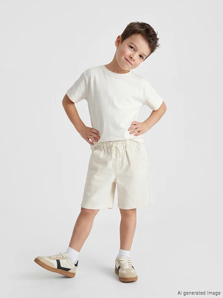 LCW Kids Bej Erkek Çocuk Gabardin Şort ürün görseli 1