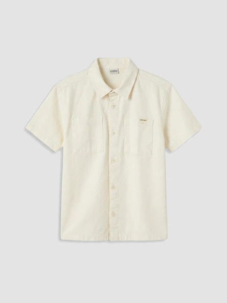 LCW Kids Ekru Gabardin Erkek Çocuk Gömlek ürün görseli 1