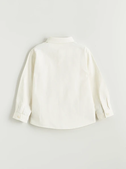 LCW Kids Bej Erkek Çocuk Basic Gabardin Gömlek - Resim 4