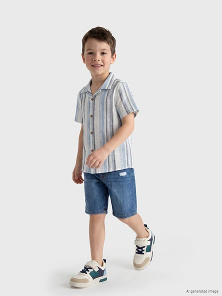 LCW Kids İndigo Erkek Çocuk Jean Şort ürün görseli 1