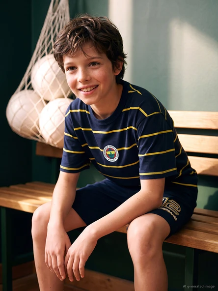 LCW Kids Lacivert Fenerbahçe Baskılı Erkek Çocuk Tişört ürün görseli 1