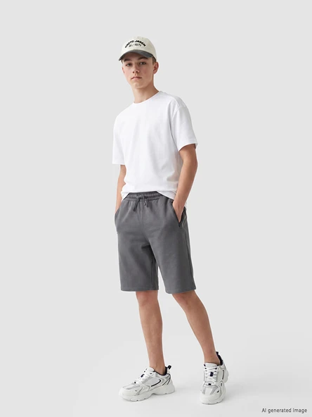 LCW Kids Gri Beli Lastikli Erkek Çocuk Şort ürün görseli 1