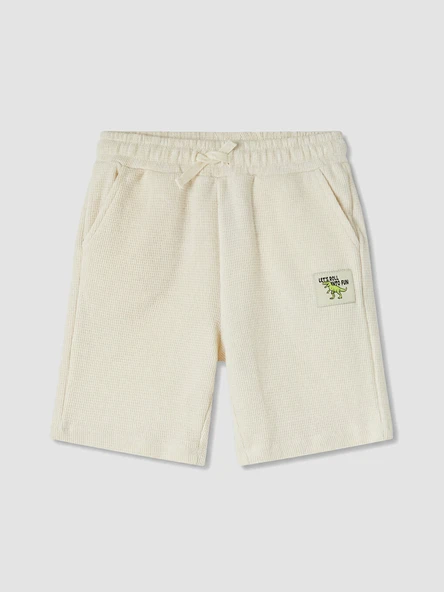 LCW Kids Bej Erkek Çocuk Beli Lastikli Triko Şort ürün görseli 1